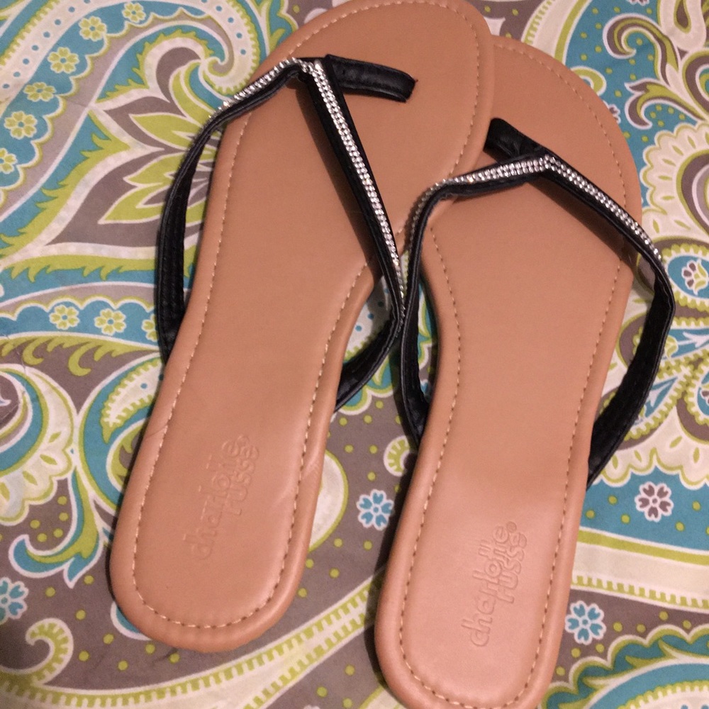 Black Rhinestone Flip-Flop